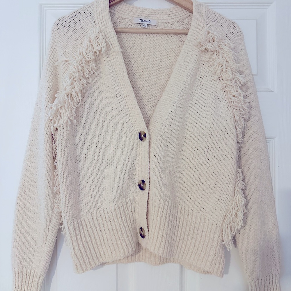 Madewell cardigan with shaggy boho detail size S